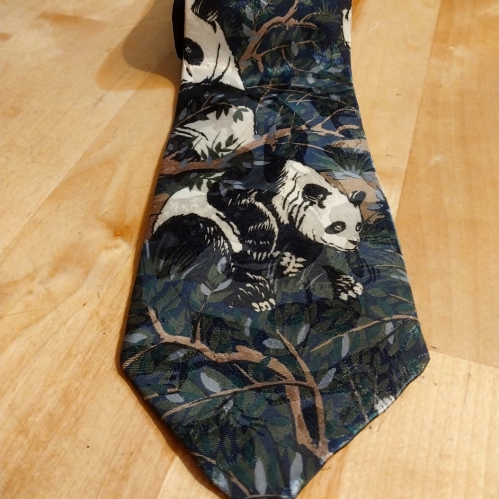 NECKTIE: Zazzle PANDA, "Animal Tracks" Color palette: BlueBOLD, Eye Catching!